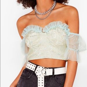 NASTYGAL Tulle Crop Top